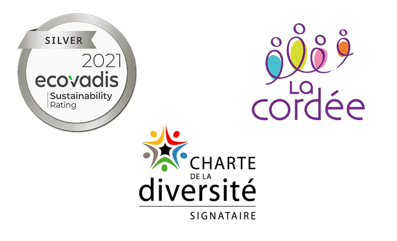 Logos Ecovadis, La cordée, Charte Diversité